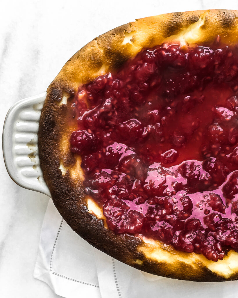 Baked Ricotta and Mascarpone with Sugared Raspberries