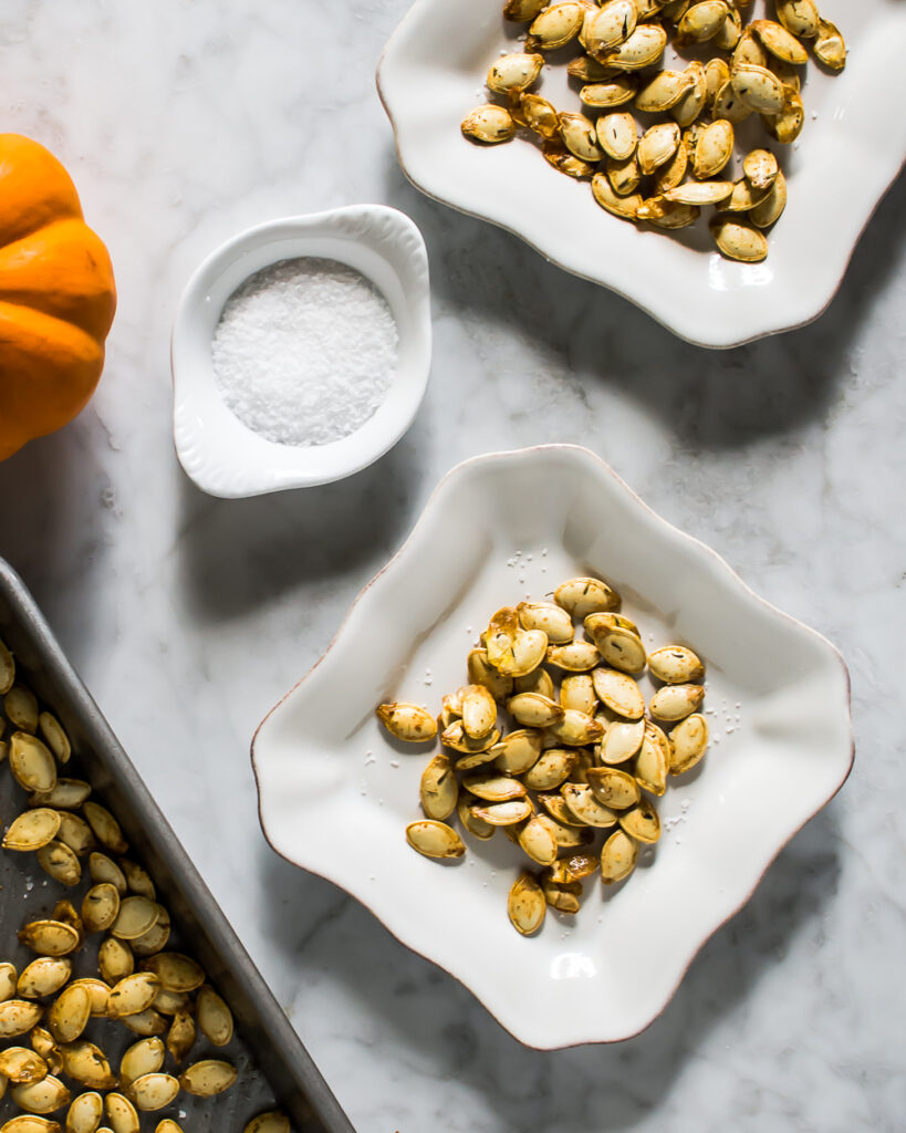 Salty Spicy Roasted Pumpkin Seeds