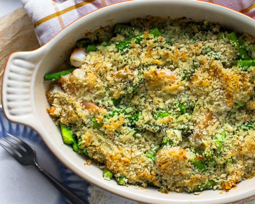 Shrimp and Asparagus Gratin