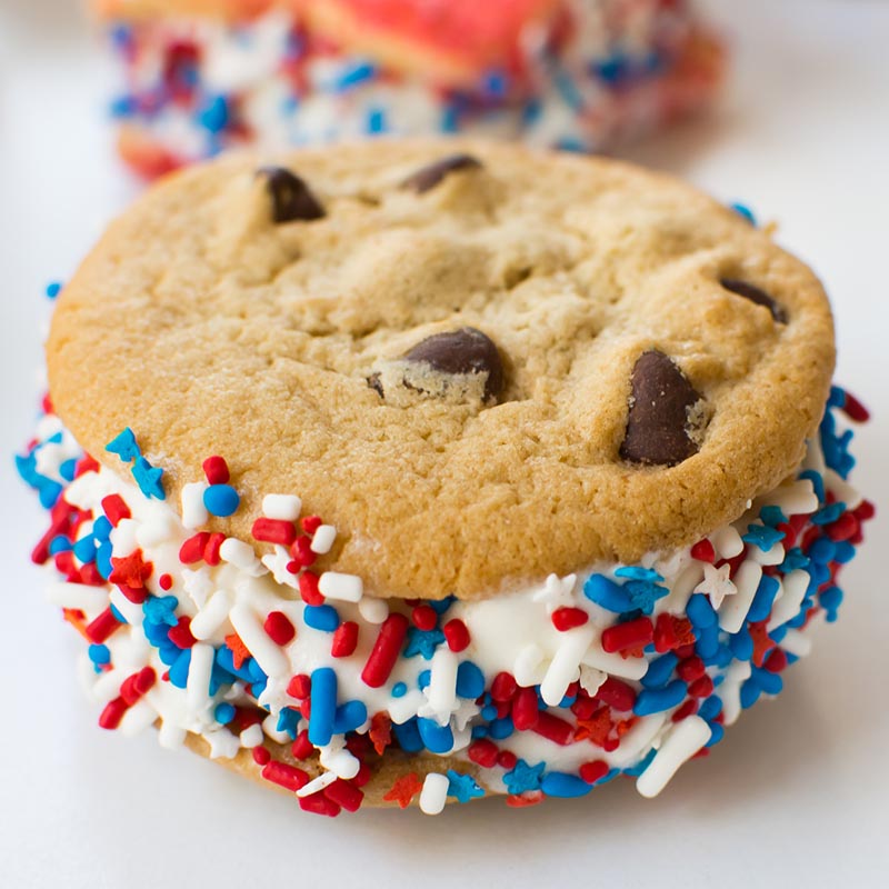 Red, White and Blue Ice Cream Sandwiches