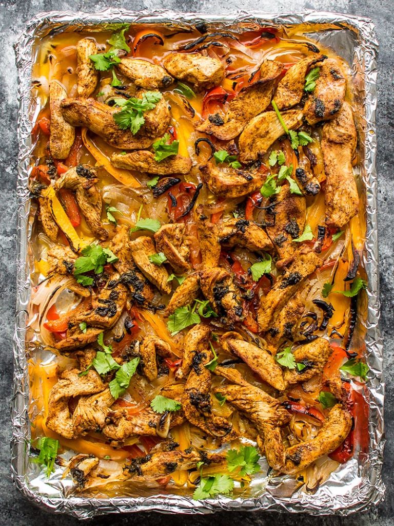 Sheet Pan “Hot” Chicken Fajitas