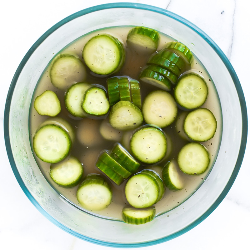 Cucumbers and Onions in Vinegar