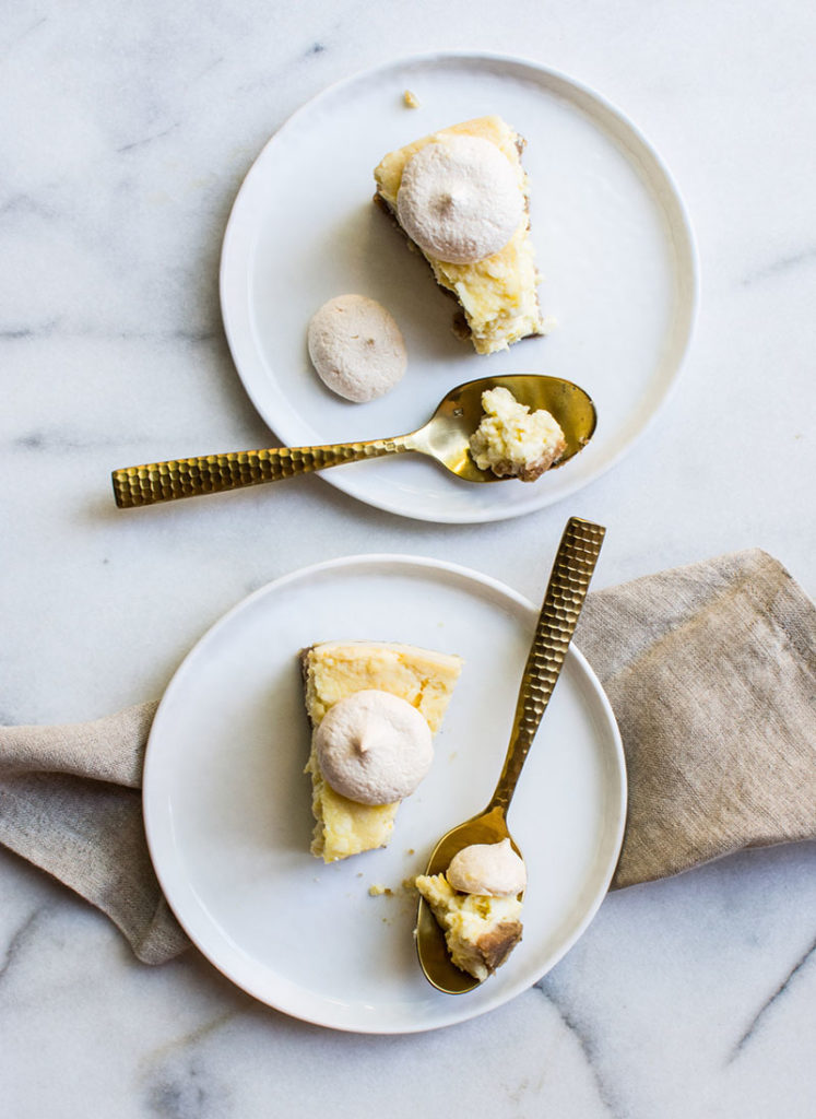 Instant Pot Lemon Cheesecake with Rose Meringue