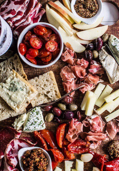 Charcuterie Board with Smothered Tomatoes