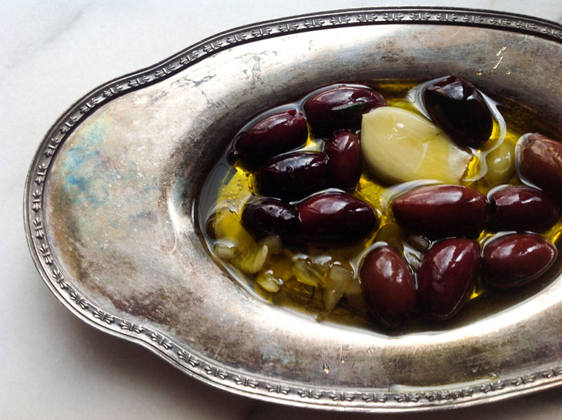 Garlic Rosemary Marinated Olives