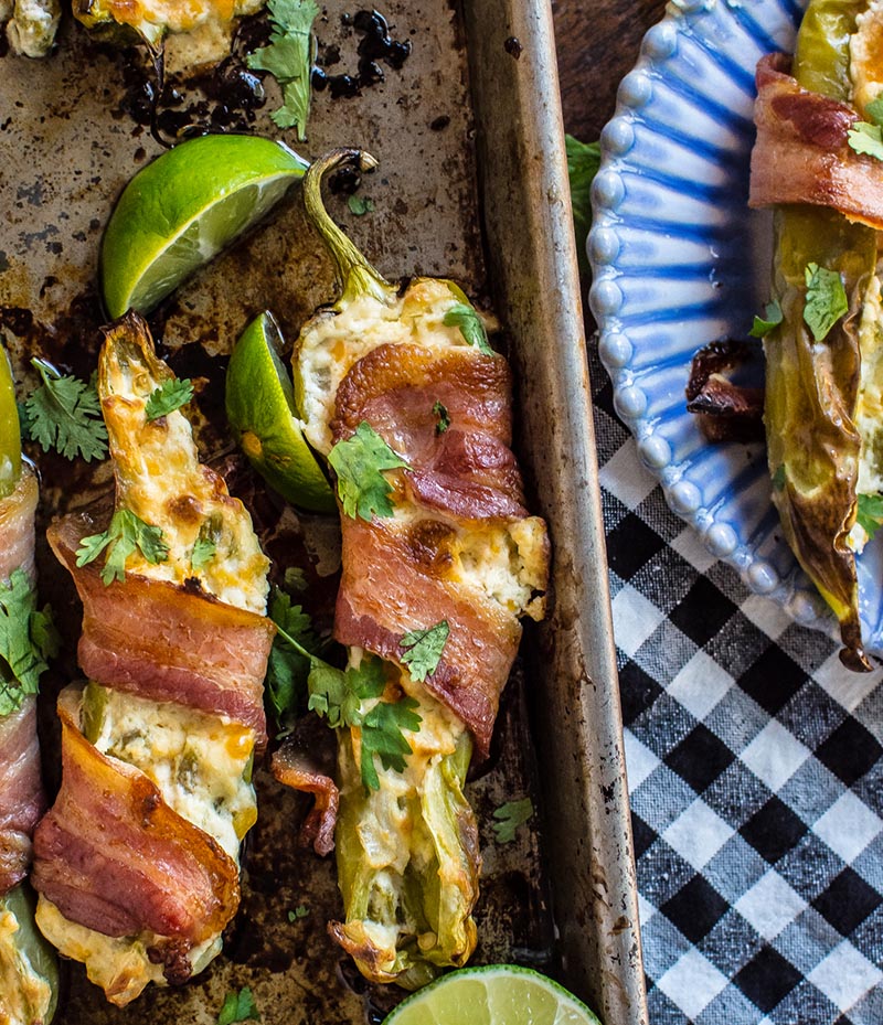 Bacon Wrapped Stuffed Hatch Chiles