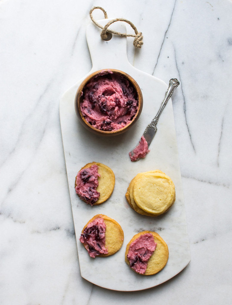 Shortbread Cookies with Cherry Buttercream Frosting