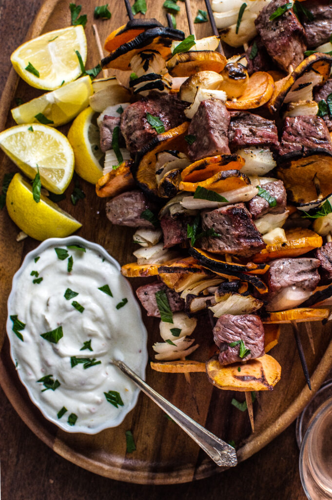 A Pleasant Little Memory | Sirloin, Sweet Potato, Garlic Kebabs