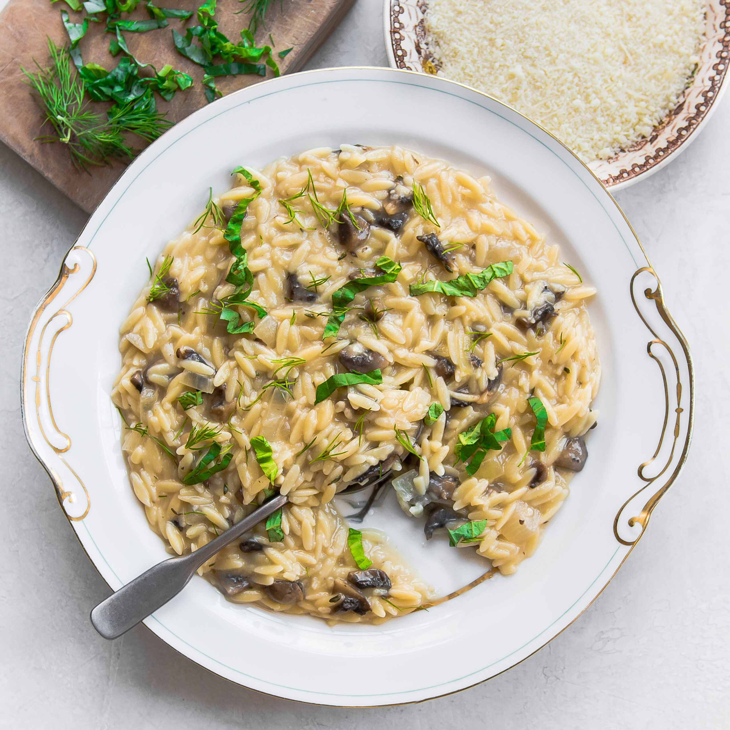 Herbed Orzo Risotto with Wild Mushrooms