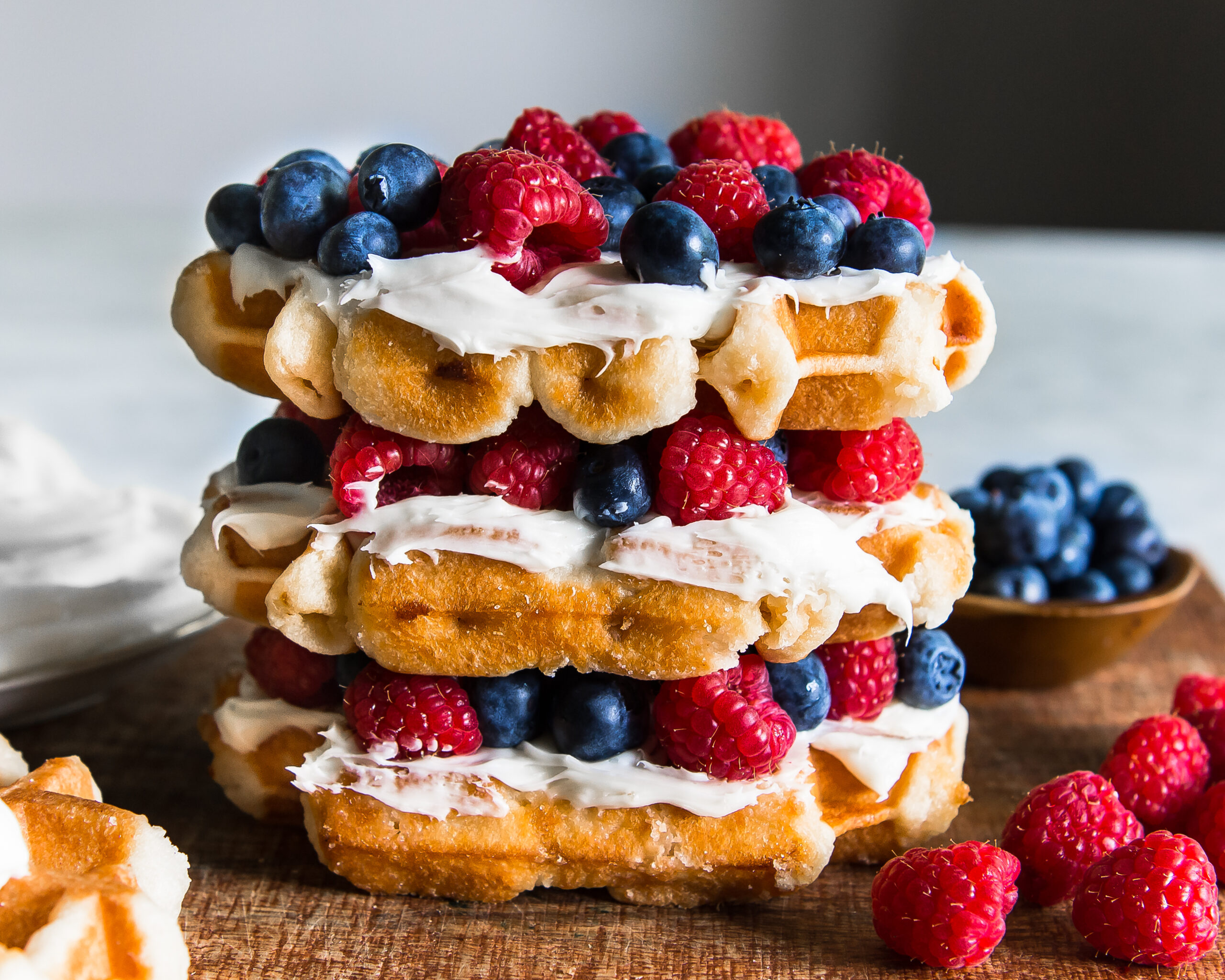 Red, White and Blue Waffle Cakes