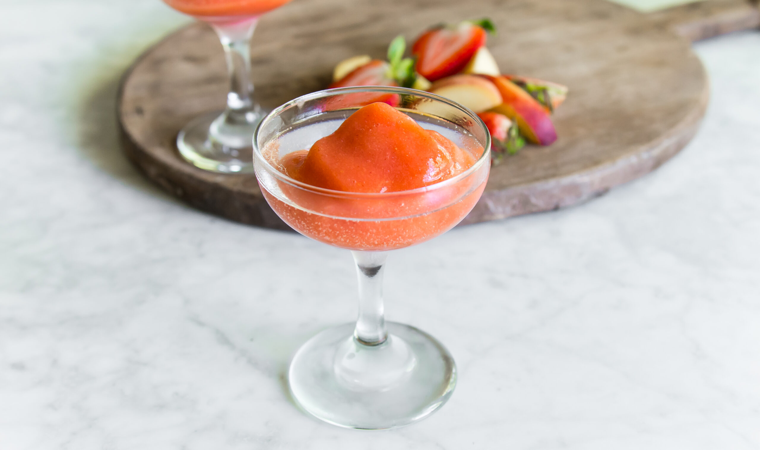 Peach Strawberry Bellini