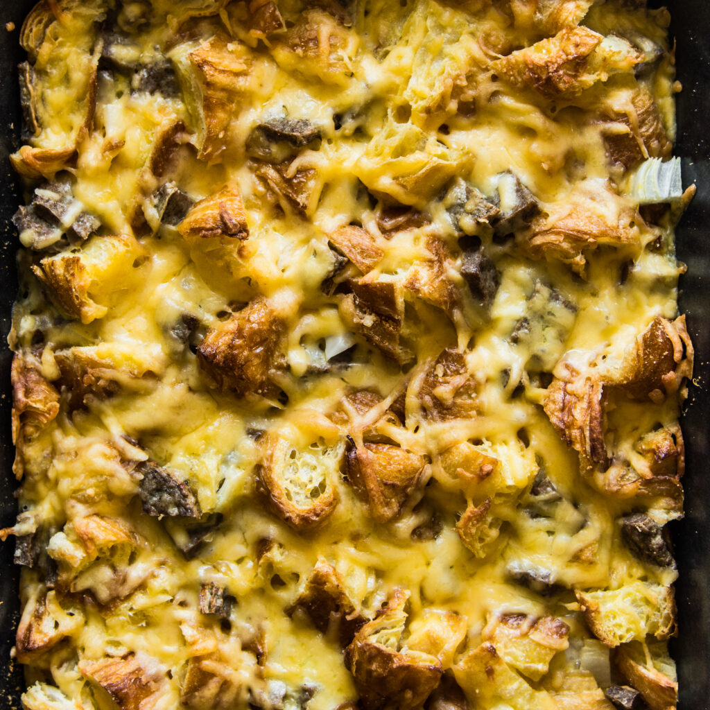 Croissant and Sausage Breakfast Casserole