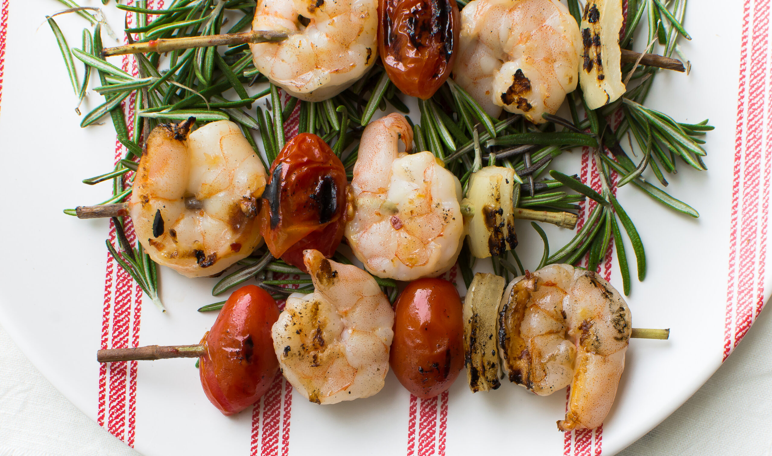 Grilled Rosemary Shrimp and Tomato Skewers